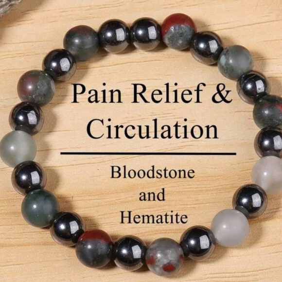 NWT Bloodstone and Hematite Bracelet.. Colors may Slightly Differ do to lighting - Picture 2 of 3